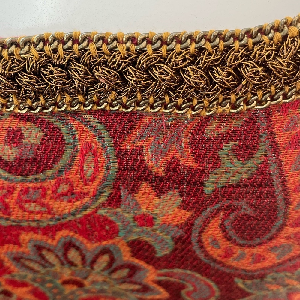 Soft Surroundings Vibrant Red and Gold Paisley Tunic size M - Picture 4 of 8